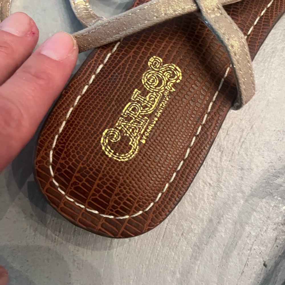 Carlos Santana Brown and Gold Sandals - Picture 3 of 6